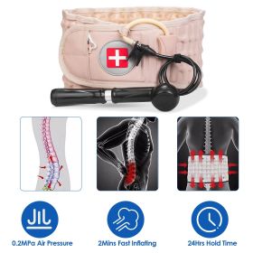 Decompression Back Belt Lumbar Spine Support Lower Back Air Traction Device with Hand Pump Extension Pad for Men Women Pain Relief Fit For All Wa