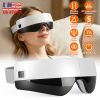 Eye Massager with Heat Air Compression & Vibration Voice Control 4 Massage Modes Wireless Music Playback Foldable Eye Massage Mask with Adjustable Int