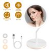 7.48In 5X Magnifying Lighted Makeup Mirror Dimmable Magnification Mirror With Lights Lighted Vanity Mirror with 3 Light Colors