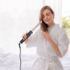 5 in 1 Curling Wand Hair Curling Iron Brush Hair Thermal Brush Curler with 4 Heating Levels 360° Rotatable Cable 5 Interchangeable Barrels 2 Clips Lea