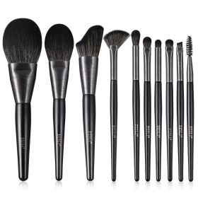 High-quality Makeup Brushes With Wooden Handles, Premium Natural 10pcs Makeup Brushes. (Option: MC10)