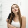 Cordless Negative Ion Hair Straightener Brush Rechargeable Mini Styling Comb with 12 Heating Levels Anti-scald 30S Preheating 30Mins Auto Sleep LCD Di