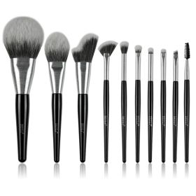 High-quality Makeup Brushes With Wooden Handles, Premium Natural 10pcs Makeup Brushes. (Option: MD10)