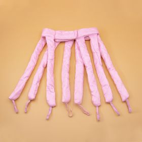 Satin No Heat Curlers for Long Hair - Heatless Curling Rod Headband for Beautiful, Healthy Curls (Color: Long Pink)