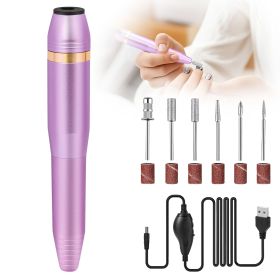 Portable Electric Nail Drill, Professional Nail File Kit for Acrylic, Gel Nails, Manicure Pedicure with Nail Drill Bits Sanding Bands Rose gold (default: default title)