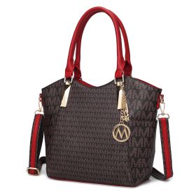 MKF Collection Devorah Signature Printed Vegan Leather Women's Tote Bag by Mia K (Color: Red)